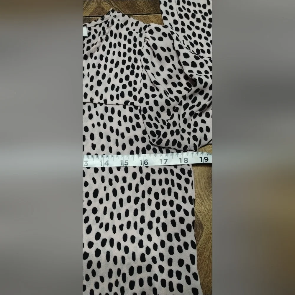 J. Crew Pink and Black Spotted Blouse